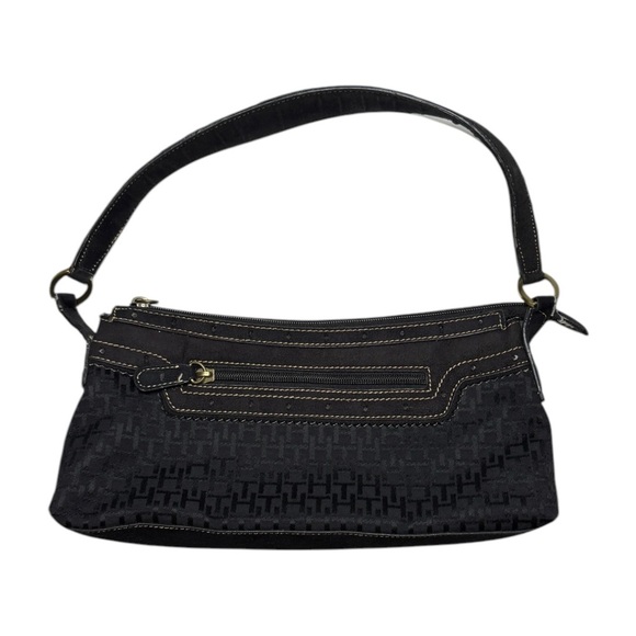 Black Y2K Logo Shoulder Baguette Bag Size Small - Picture 2 of 5